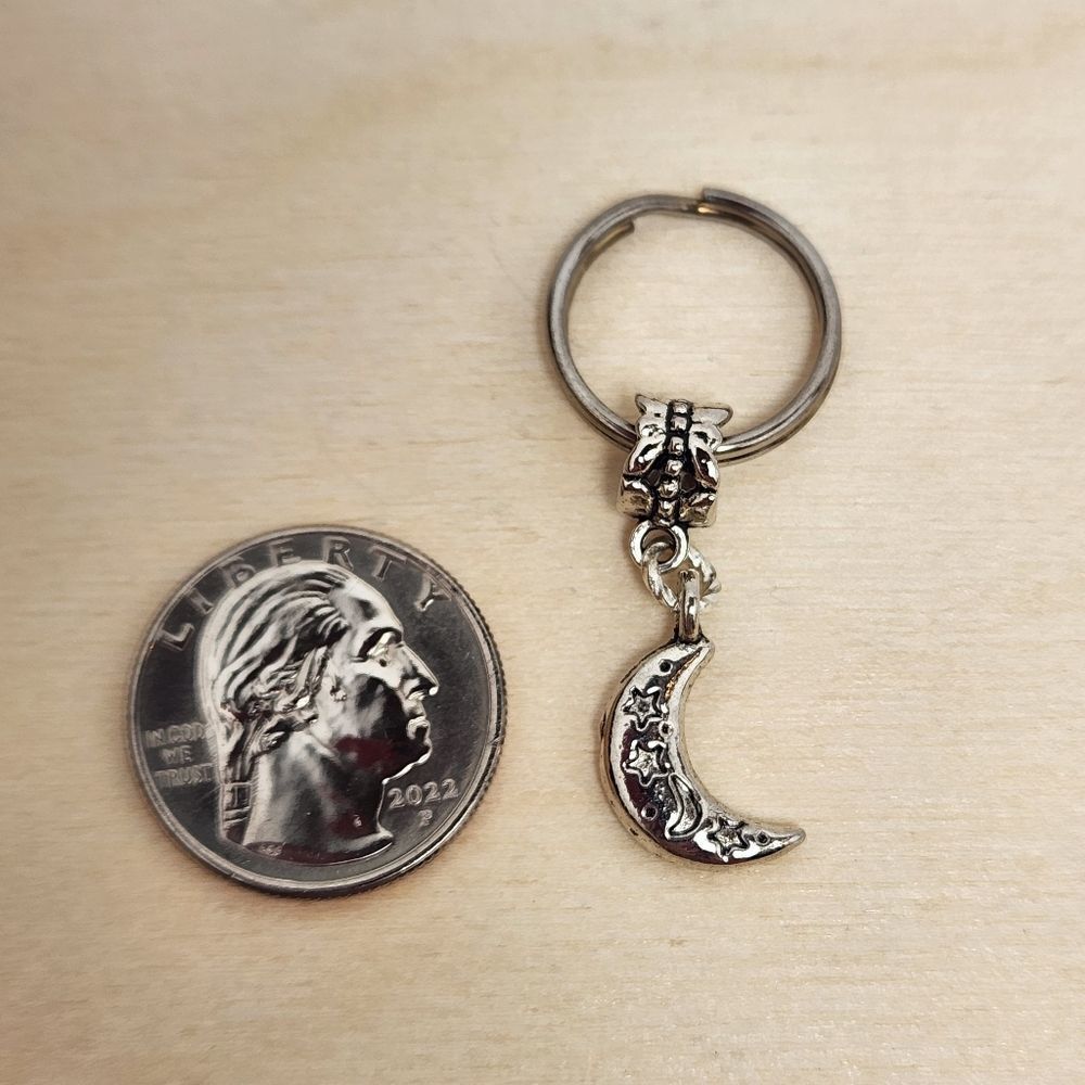 Moon Charm Keychain Celestial Keyring - Picture 2 of 5
